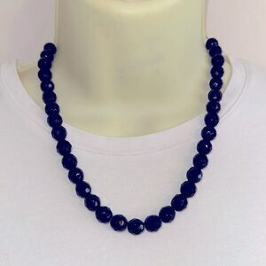 Vintage 50s/60s Lisner black faceted glass choker necklace
